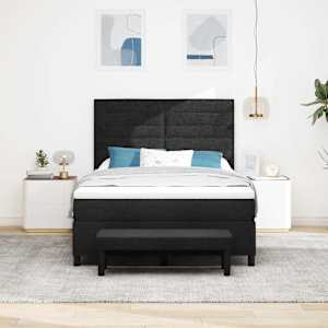 Postel s boxspringem s čelo Černá 140 x 190 cm textil - obrázek 3