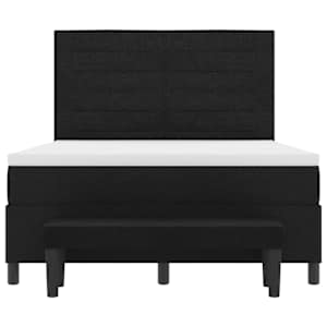 Postel s boxspringem s čelo Černá 140 x 190 cm textil - obrázek 8