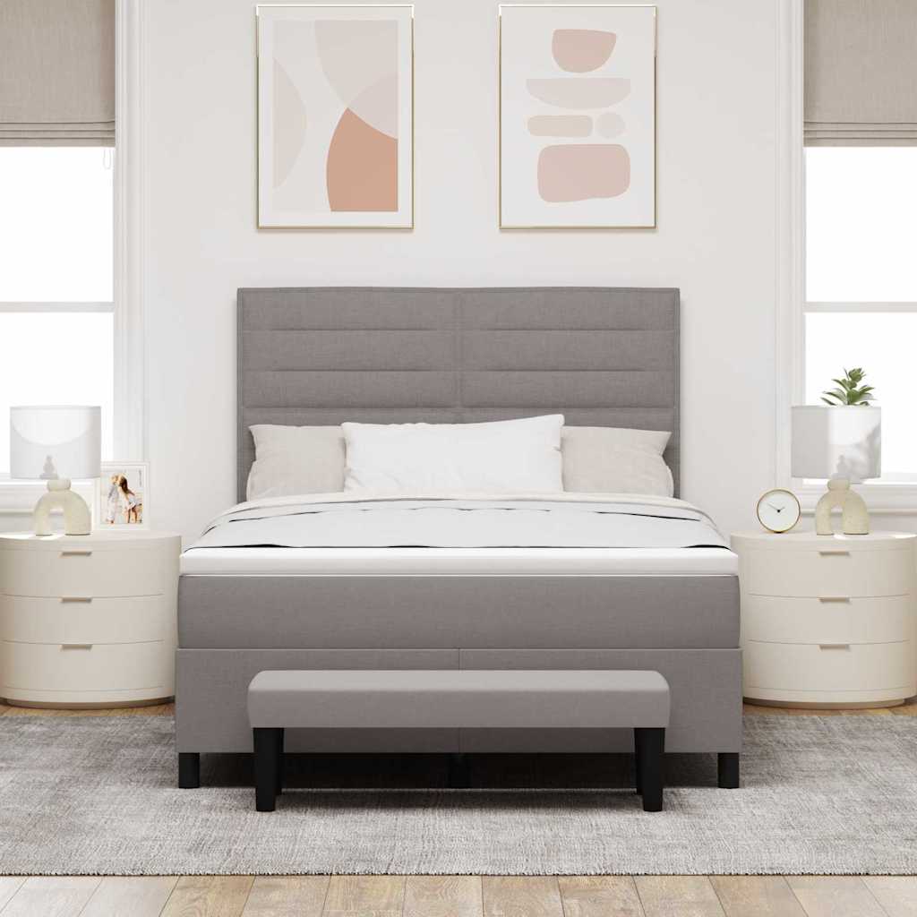 Postel s boxspringem s čelo Taupe 140 x 190 cm textil - obrázek 3