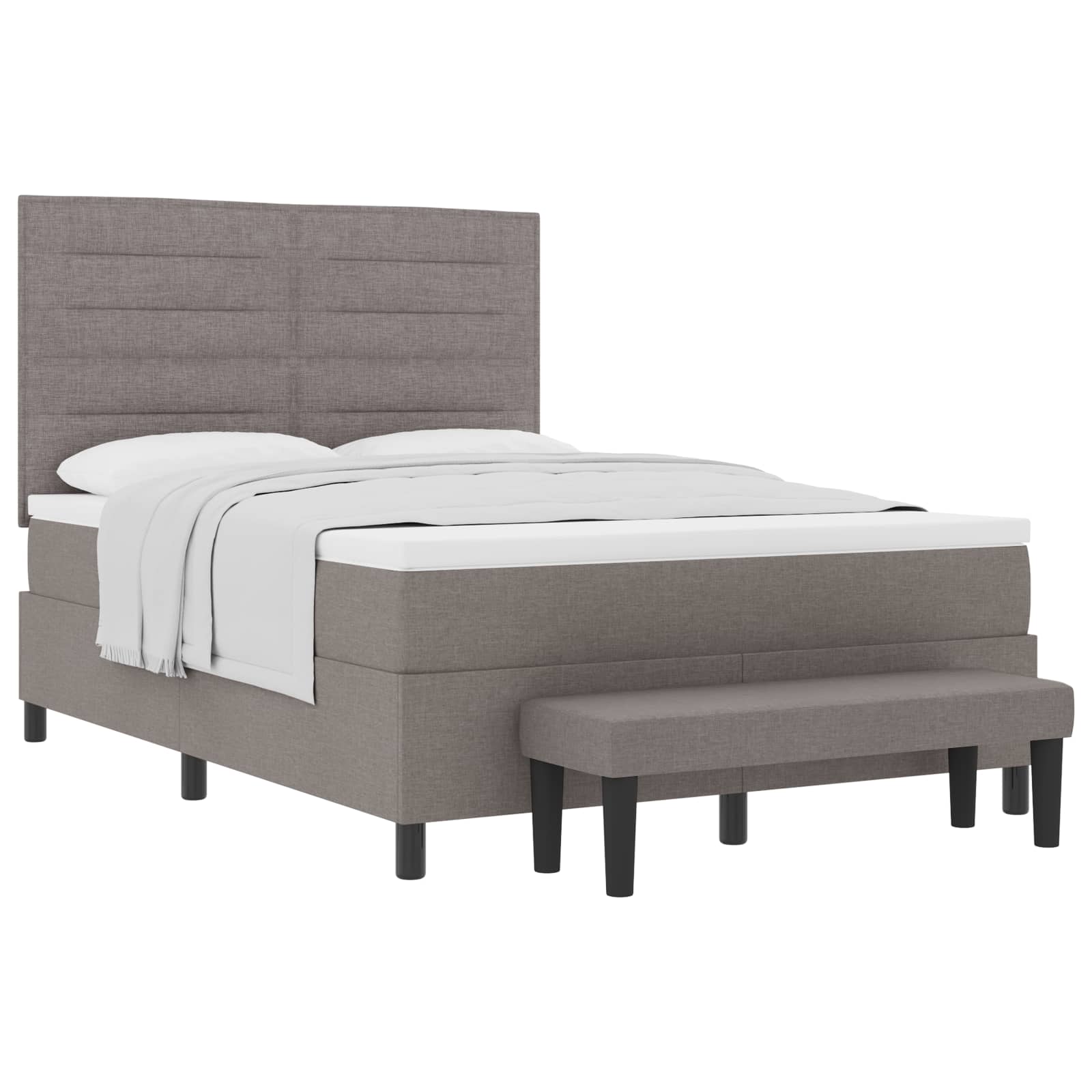 Postel s boxspringem s čelo Taupe 140 x 190 cm textil - obrázek 2