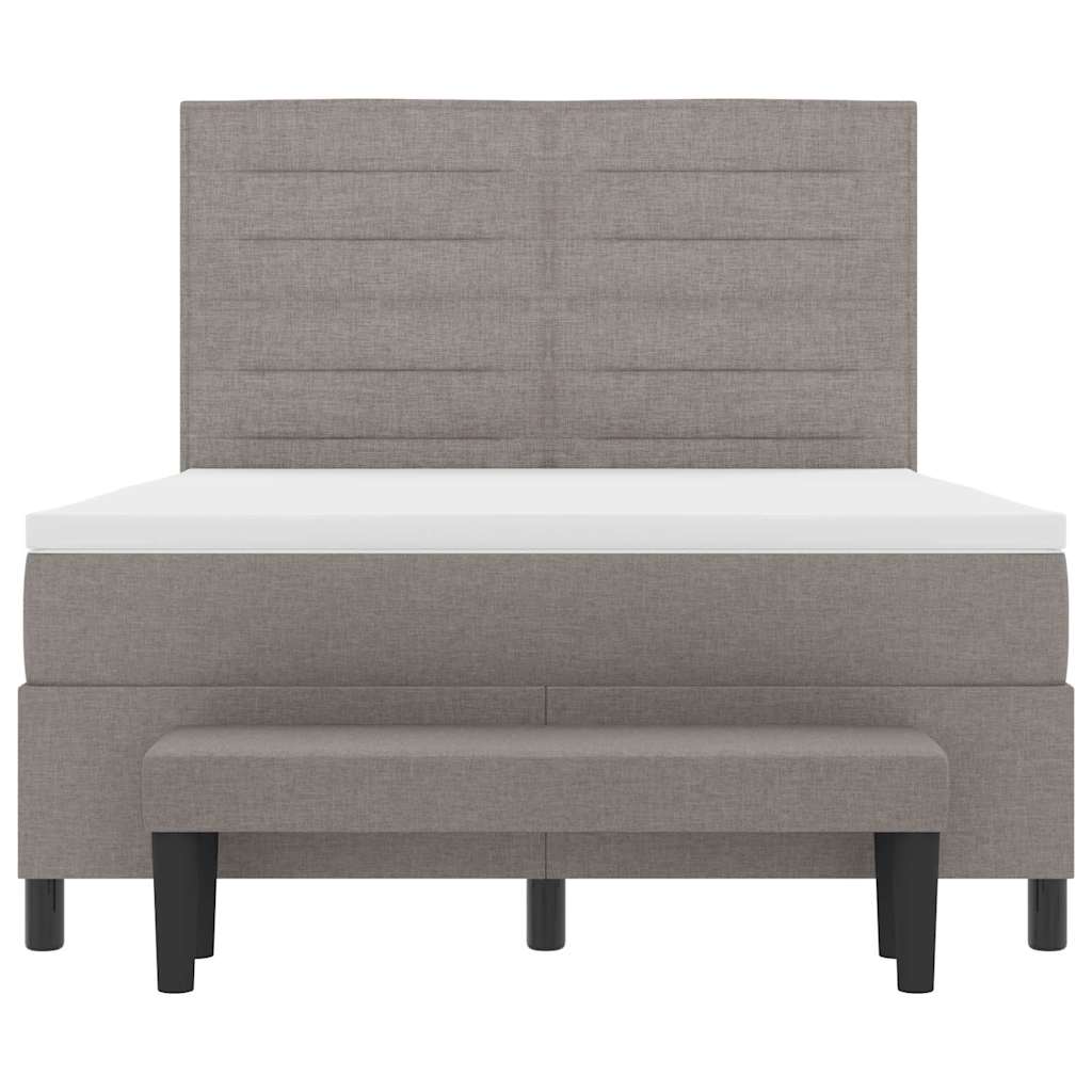 Postel s boxspringem s čelo Taupe 140 x 190 cm textil - obrázek 8