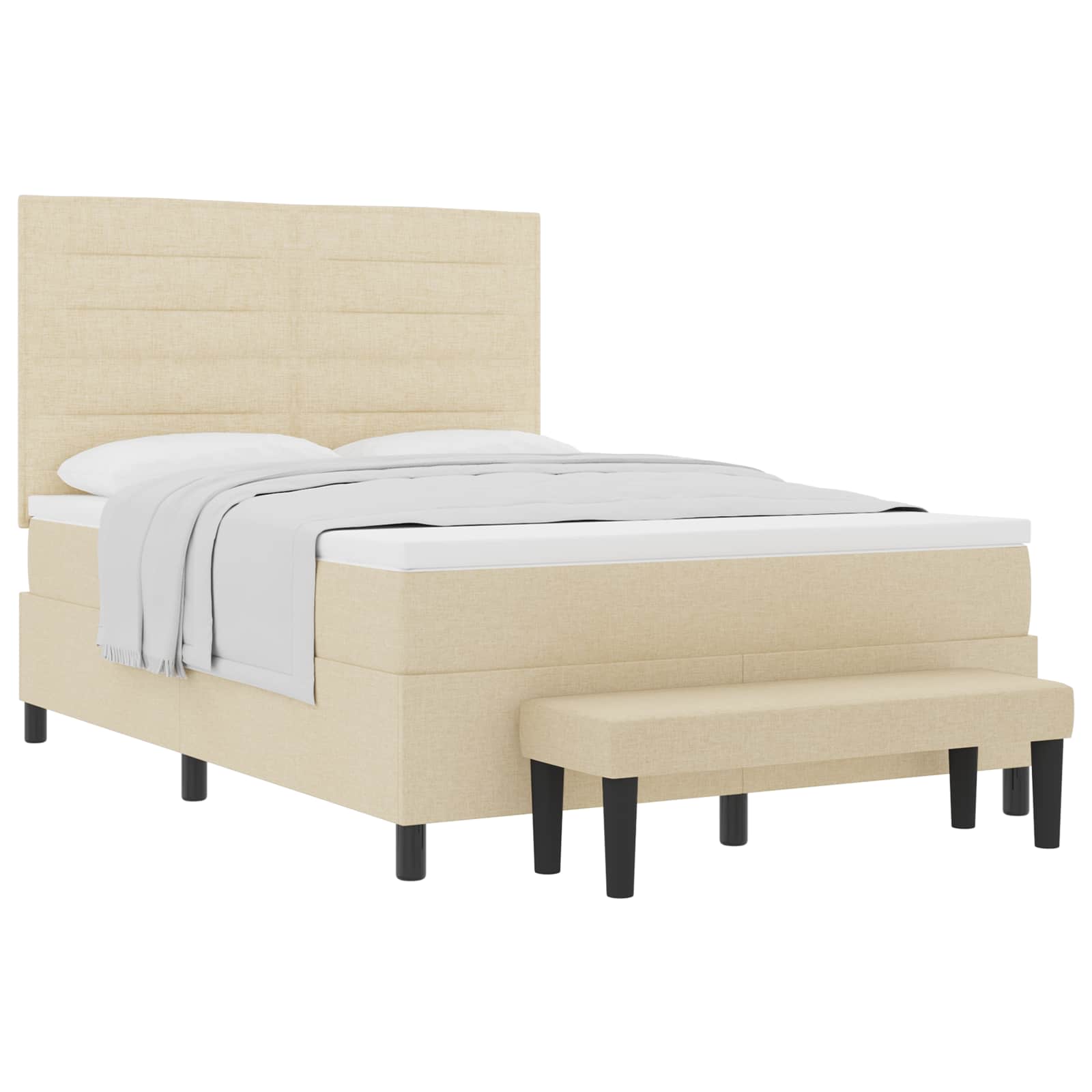 Thumbnail - vidaXL Boxspringbett mit Kopfteil Creme 140 x 190 cm Stoff