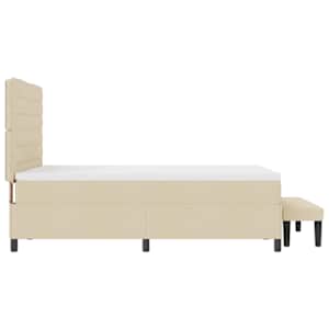 Postel s boxspringem s čelo Krémová 140 x 190 cm textil - obrázek 9