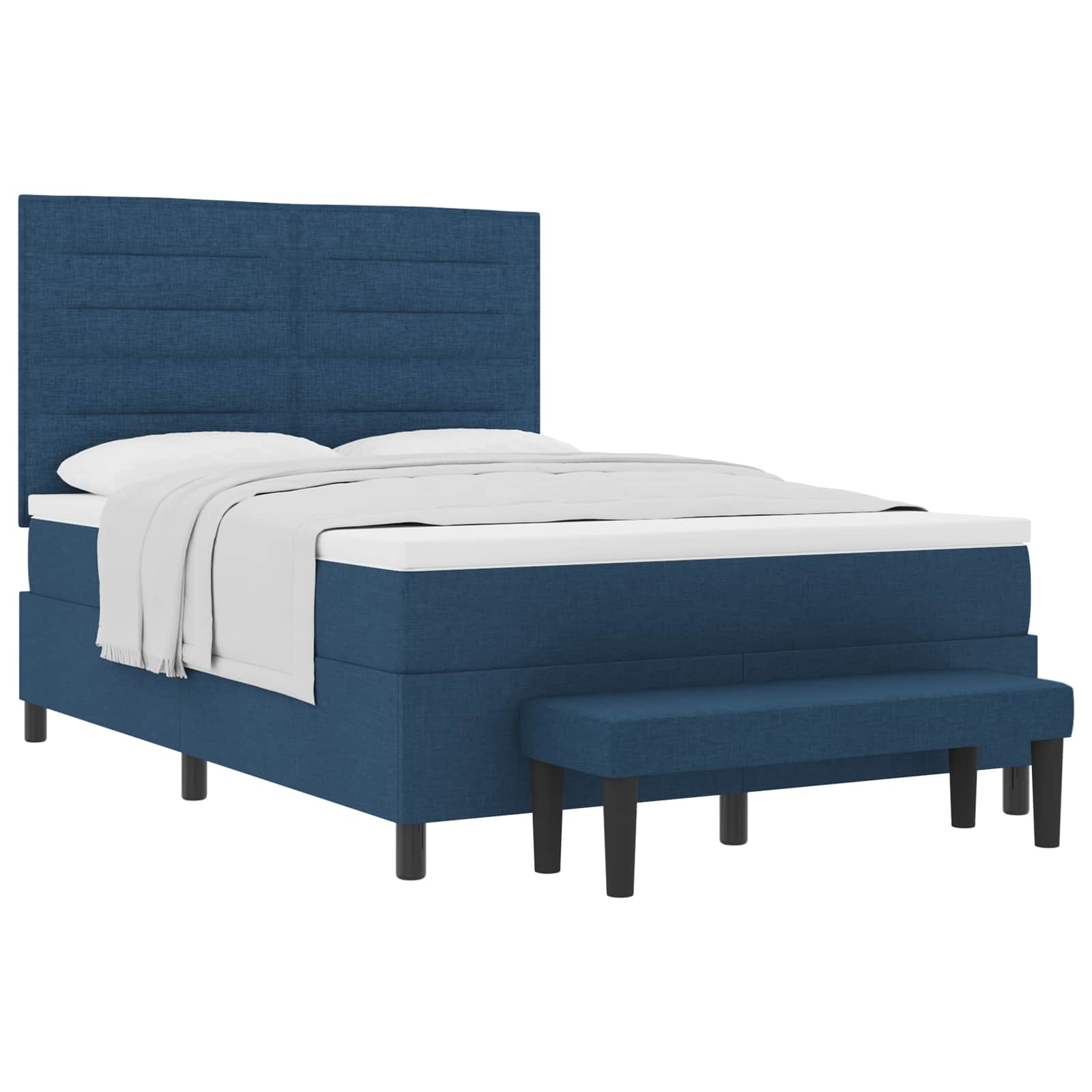 Thumbnail - vidaXL Boxspringbett mit Matratze mit Kopfteil Blau 140 x 190 cm Stoff