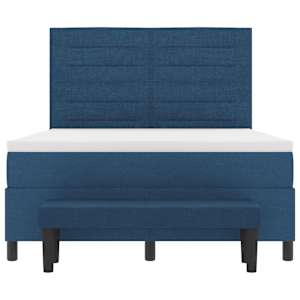 Postel s boxspringem s čelo Modrá 140 x 190 cm textil - obrázek 8