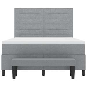 Postel s boxspringem s čelo Světle šedá 140 x 200 cm textil - obrázek 8