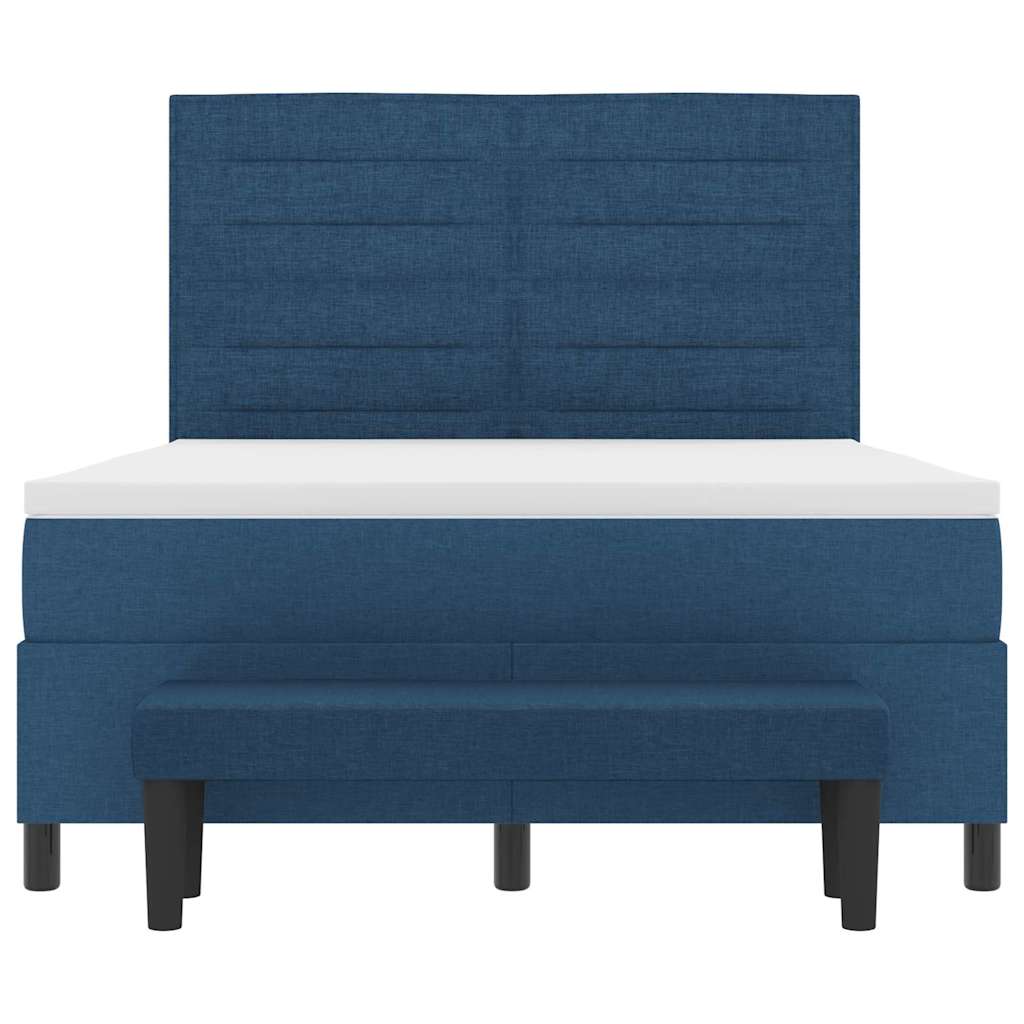 Postel s boxspringem s čelo Modrá 140 x 200 cm textil - obrázek 8