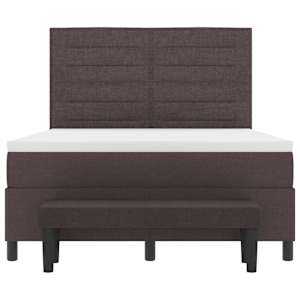 Postel s boxspringem s čelo Tmavě hnědá 160 x 200 cm textil - obrázek 8