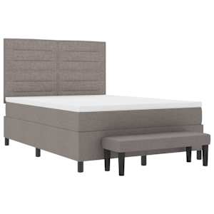 Postel s boxspringem s čelo Taupe 160 x 200 cm textil - obrázek 7