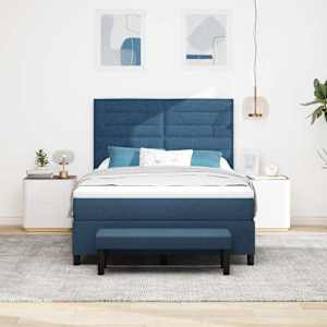 Postel s boxspringem s čelo Modrá 160 x 200 cm textil - obrázek 3