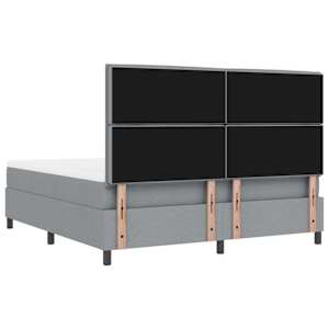 Postel s boxspringem s čelo Světle šedá 180 x 200 cm textil - obrázek 10