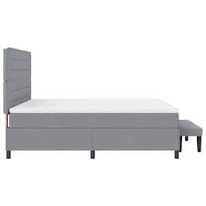 Postel s boxspringem s čelo Světle šedá 180 x 200 cm textil - obrázek 9
