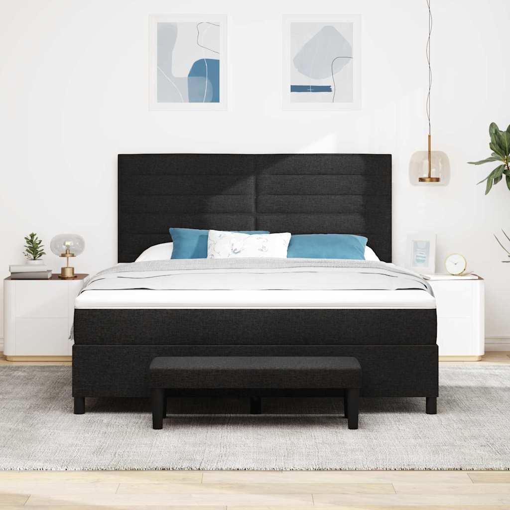 Thumbnail - vidaXL Boxspringbett mit Matratze Schwarz 180 x 200 cm Stoff