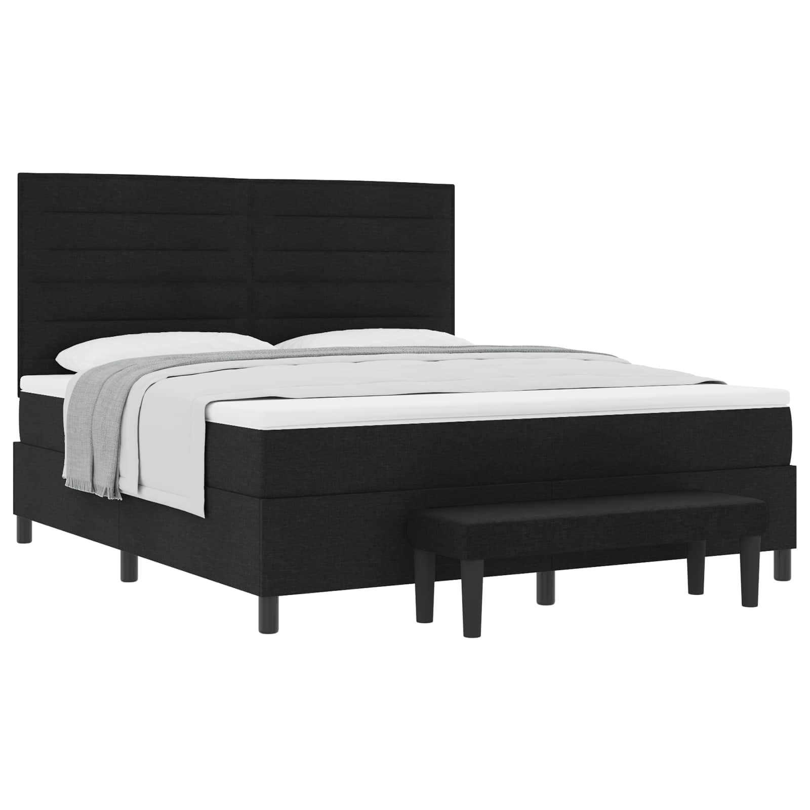 Thumbnail - vidaXL Boxspringbett mit Matratze Schwarz 180 x 200 cm Stoff