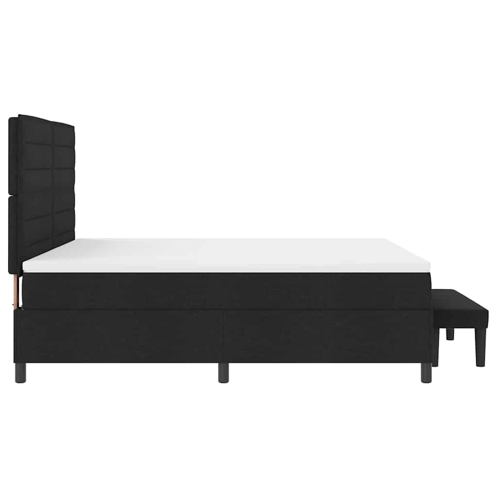 Postelja z vzmetnico z vzglavjem Črna 180 x 200 cm blago - slika 9