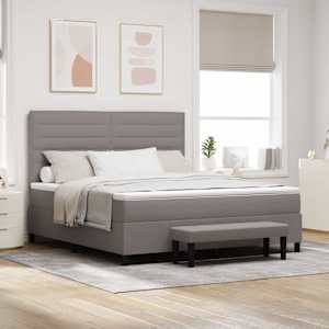 Postel s boxspringem s čelo Taupe 180 x 200 cm textil - obrázek 1