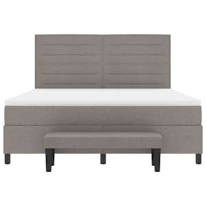 Postel s boxspringem s čelo Taupe 180 x 200 cm textil - obrázek 8