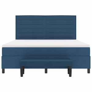 Postel s boxspringem s matrací s čelo Modrá 180 x 200 cm textil - obrázek 8