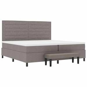 Postel s boxspringem s čelo Taupe 200 x 200 cm textil - obrázek 7