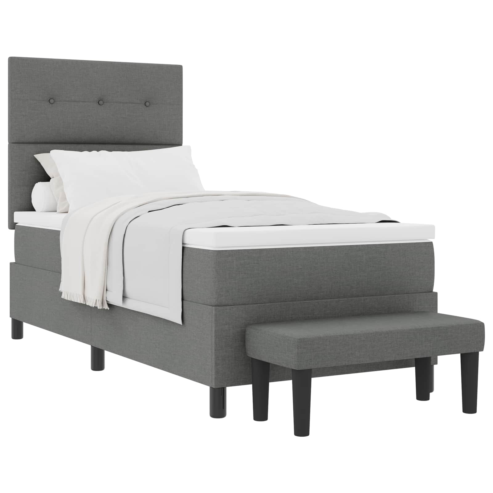 Thumbnail - vidaXL Boxspringbett mit Matratze Dunkelgrau 80 x 200 cm Stoff