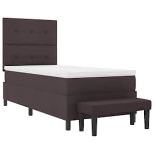 Postel s boxspringem s čelo Tmavě hnědá 80 x 200 cm textil - obrázek 7