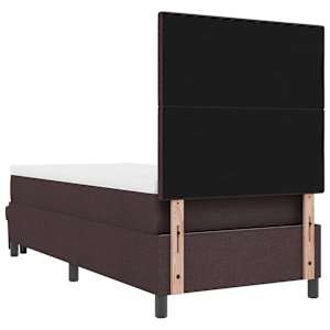 Postel s boxspringem s čelo Tmavě hnědá 80 x 200 cm textil - obrázek 10