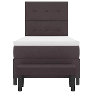 Postel s boxspringem s čelo Tmavě hnědá 80 x 200 cm textil - obrázek 8