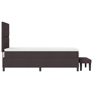 Postel s boxspringem s čelo Tmavě hnědá 80 x 200 cm textil - obrázek 9