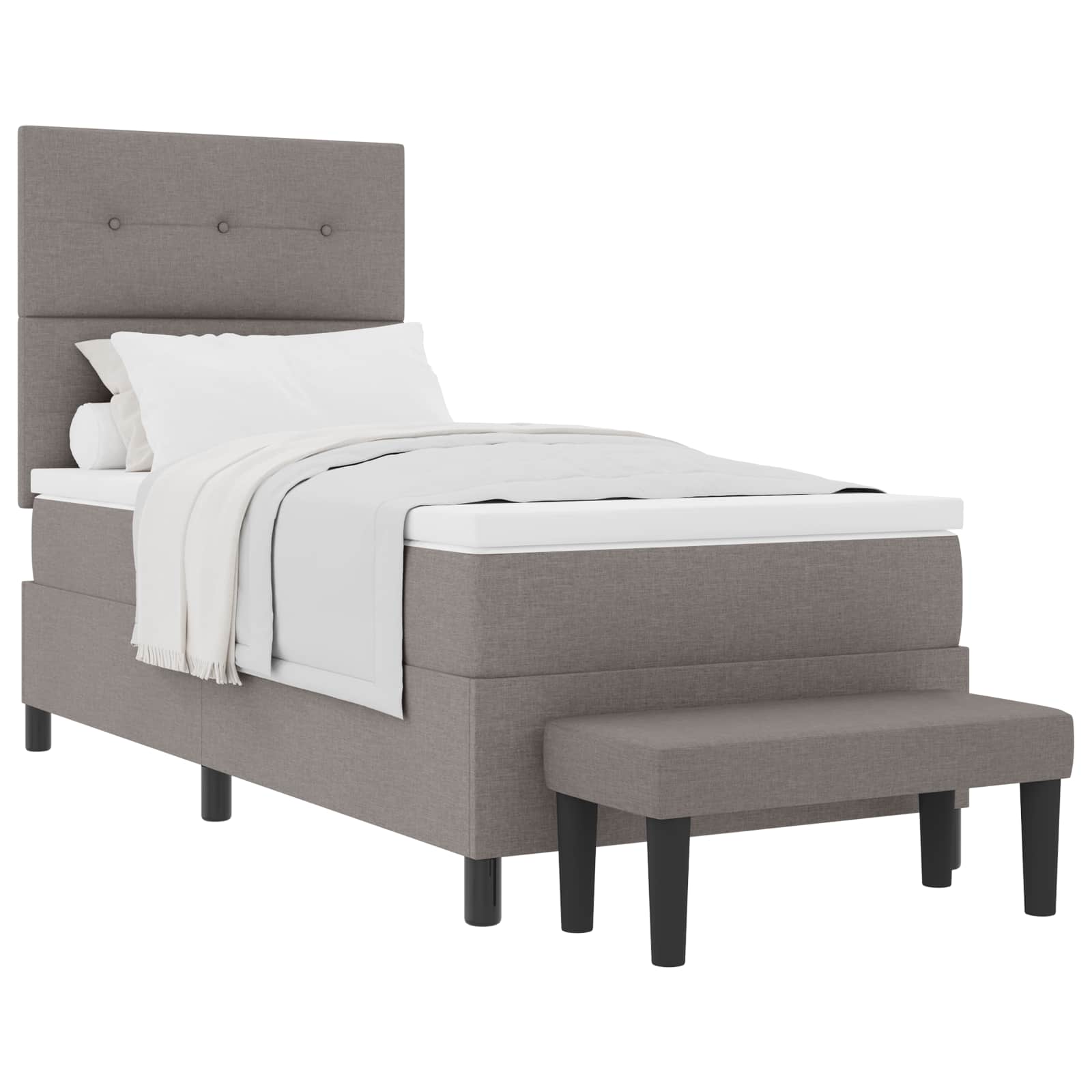 Thumbnail - vidaXL Boxspringbett mit Matratze mit Kopfteil Taupe 80 x 200 cm Stoff