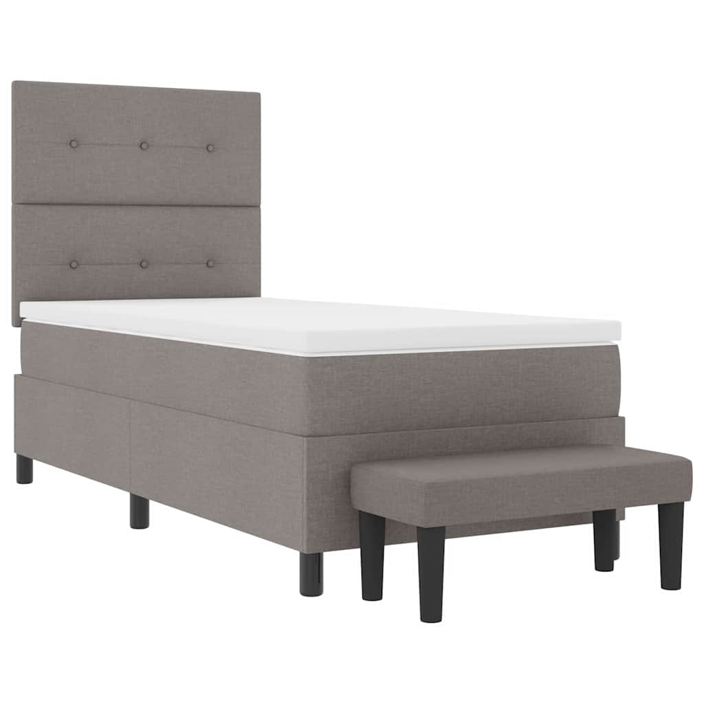 Postel s boxspringem s čelo Taupe 80 x 200 cm textil 3344027