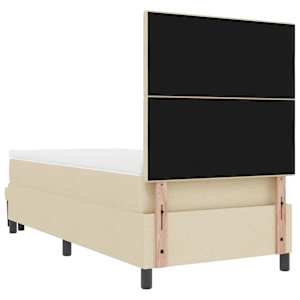Postel s boxspringem s čelo Krémová 80 x 200 cm textil - obrázek 10