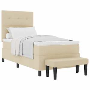 vidaXL Karbi vedrumadrats peaga cream 90 x 190 cm kangas