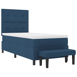 Postel s boxspringem s čelo Modrá 90 x 190 cm textil - obrázek 7