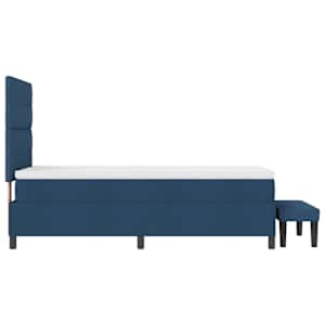 Postel s boxspringem s čelo Modrá 90 x 190 cm textil - obrázek 9