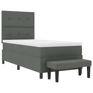 Postel s boxspringem s čelo Tmavě šedá 100 x 200 cm textil - obrázek 7