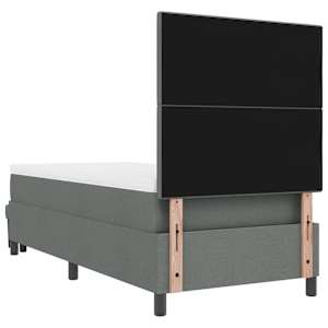 Postel s boxspringem s čelo Tmavě šedá 100 x 200 cm textil - obrázek 10