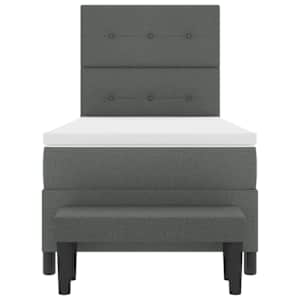 Postel s boxspringem s čelo Tmavě šedá 100 x 200 cm textil - obrázek 8