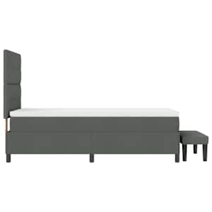 Postel s boxspringem s čelo Tmavě šedá 100 x 200 cm textil - obrázek 9