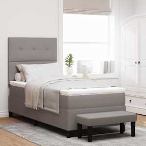Postel s boxspringem s čelo Taupe 100 x 200 cm textil - obrázek 1