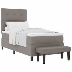 Postel s boxspringem s čelo Taupe 100 x 200 cm textil - obrázek 2