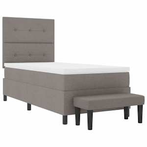 Postel s boxspringem s čelo Taupe 100 x 200 cm textil - obrázek 7