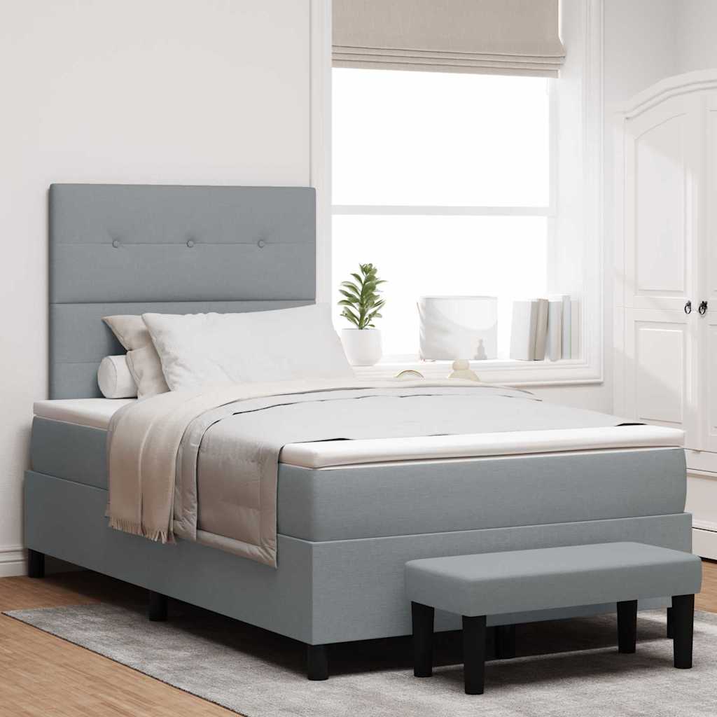 Box Spring Voodi Madratsiga & Pink Helehall 120x190 cm Kangas
