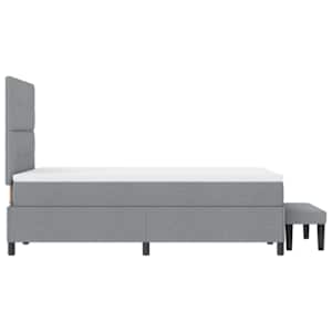 Postel s boxspringem s čelo Světle šedá 120 x 190 cm textil - obrázek 9