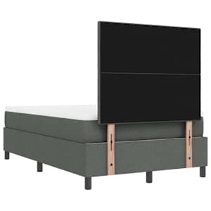Postel s boxspringem s čelo Tmavě šedá 120 x 190 cm textil - obrázek 10