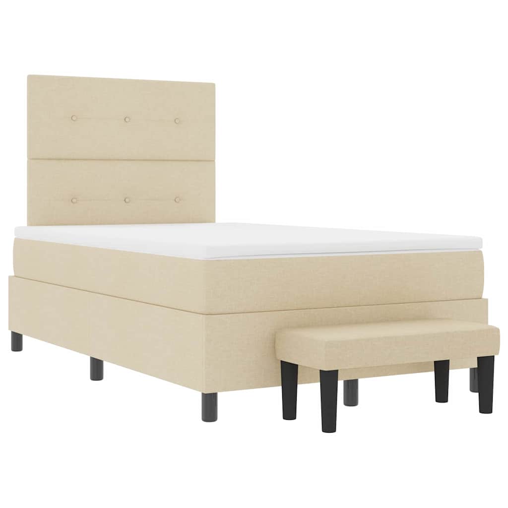 Postel s boxspringem s matrací Krémová 120 x 190 cm textil - obrázek 7