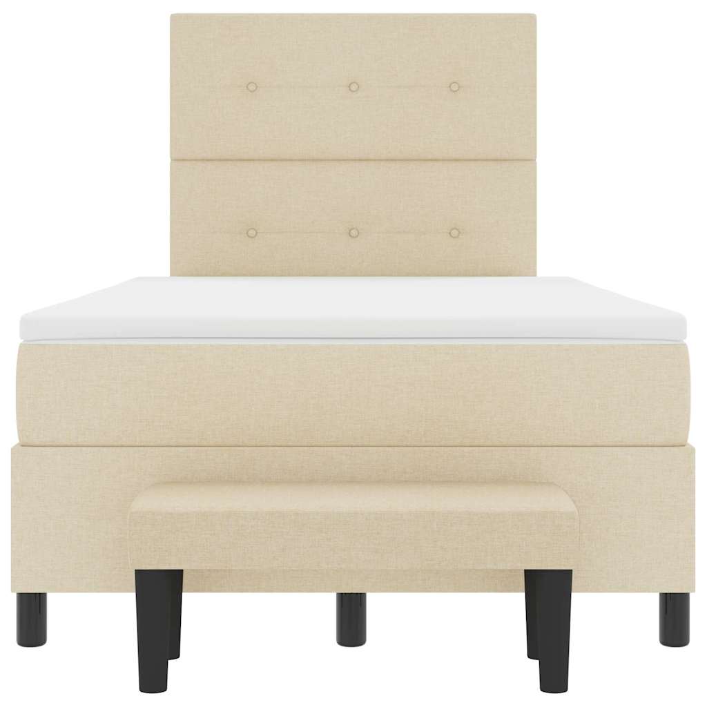 Postel s boxspringem s matrací Krémová 120 x 190 cm textil - obrázek 8