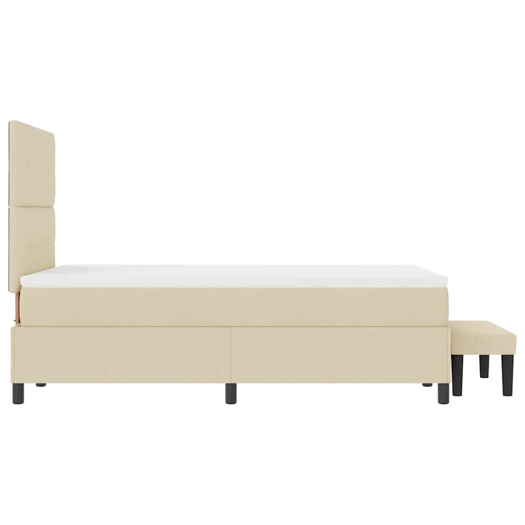 Postel s boxspringem s matrací Krémová 120 x 190 cm textil - obrázek 9