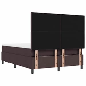 Postel s boxspringem s čelo Tmavě hnědá 140 x 190 cm textil - obrázek 10