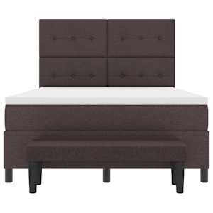 Postel s boxspringem s čelo Tmavě hnědá 140 x 190 cm textil - obrázek 8