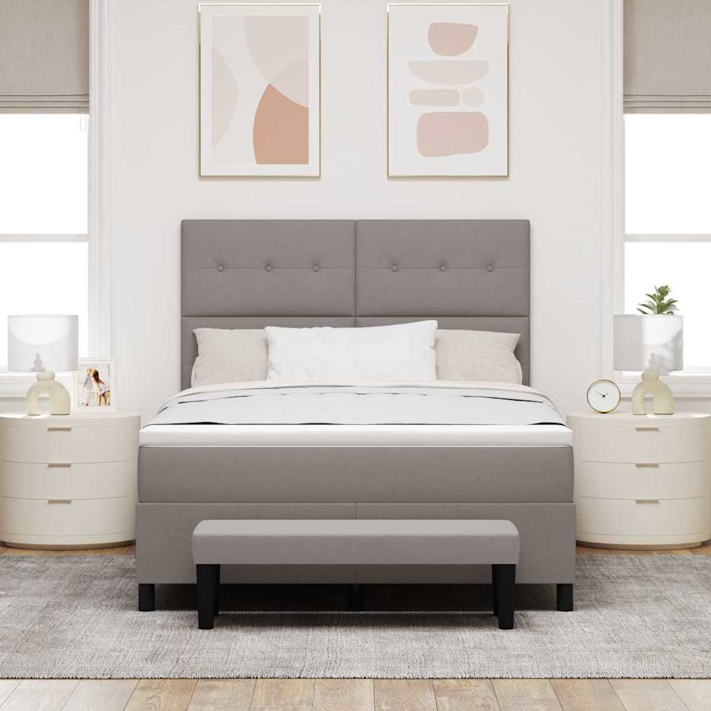 Postel s boxspringem s čelo Taupe 140 x 190 cm textil - obrázek 3